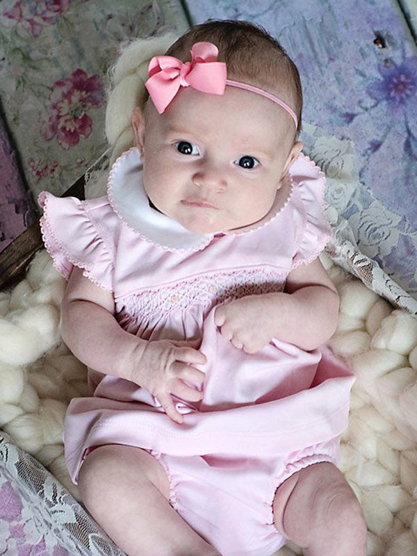 Luxury Baby Girls Pink Dress and Bloomers Knit PIMA Cotton