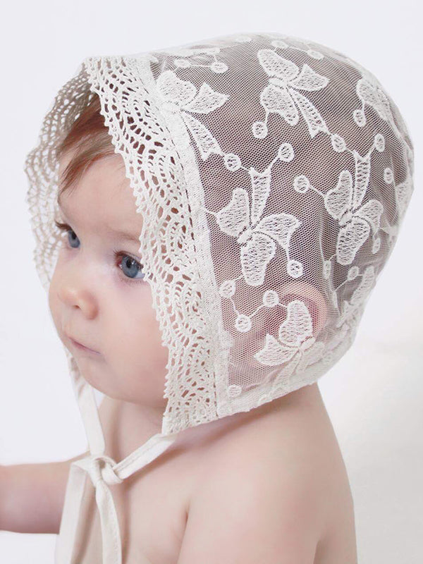 Baby Girls Bonnet in Ivory Lace for Christenings